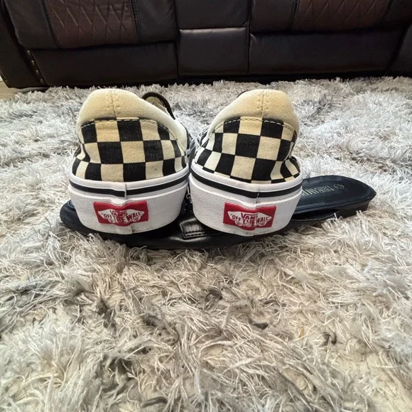 Vans Black and Cream Checkerboard Slip-Ons - Picture 5 of 7